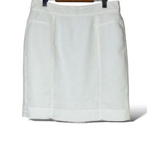 BANANA REPUBLIC 100% Linen White Mini Skirt Lined in 100% Cotton US Sz 12